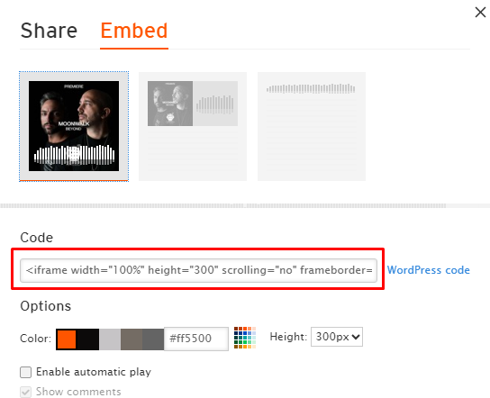 embed soundcloud