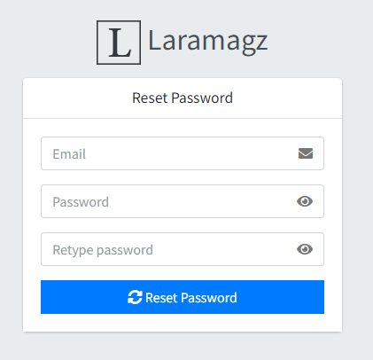 reset password