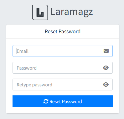 reset password form