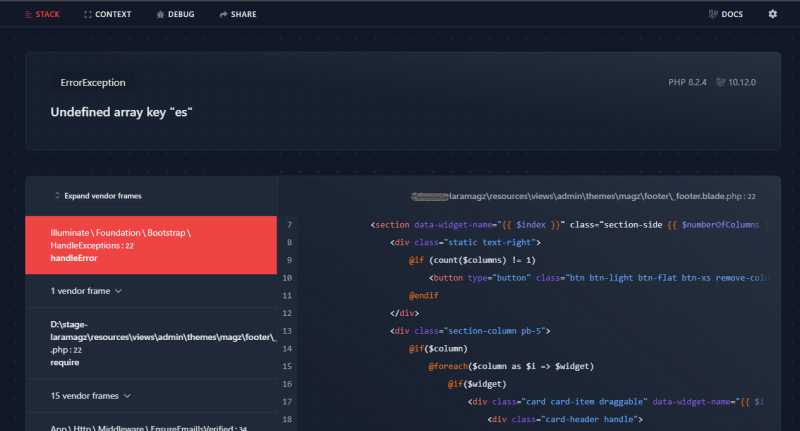 undefined array key lang