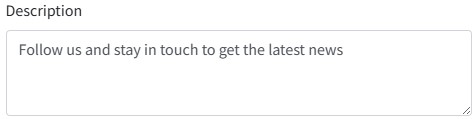 input description newsletter footer