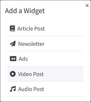 add new widget sidebar